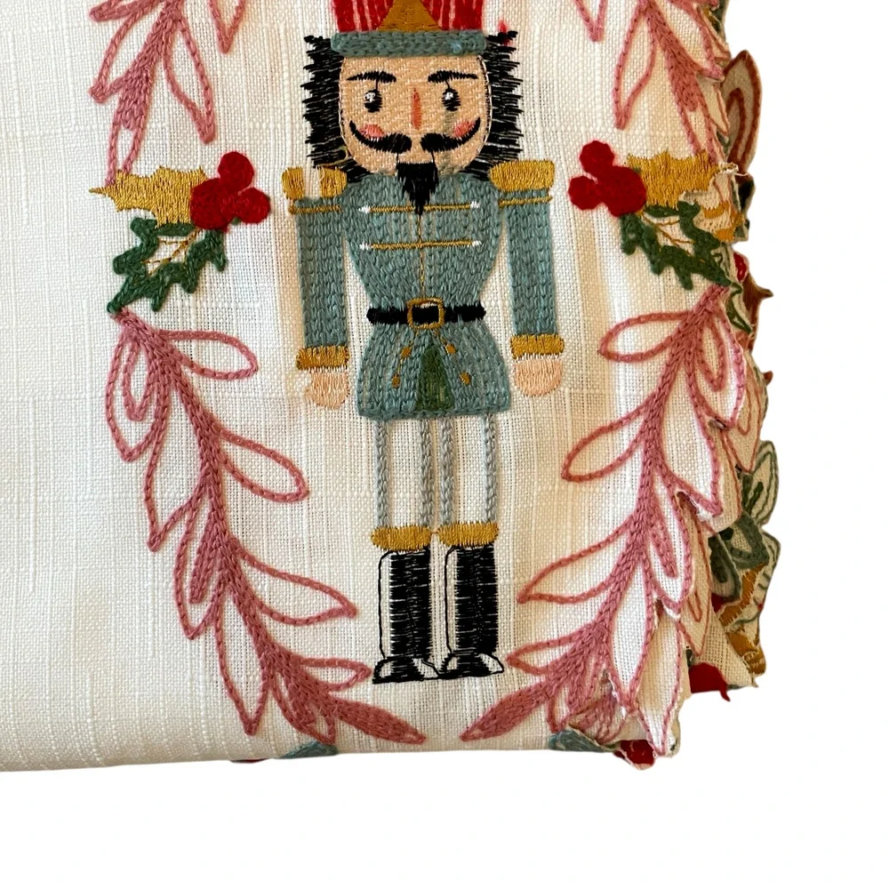 Envogue Embroidered NUTCRACKER Christmas Shower Curtain 72x72 Holiday NEW